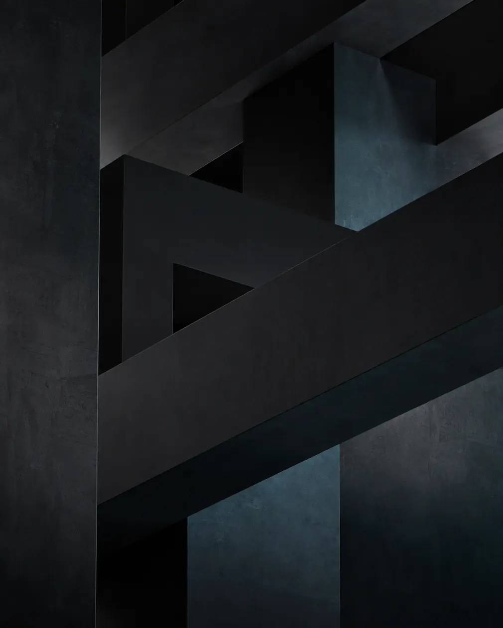 Intersecting architectural planes showing structure and perspective.